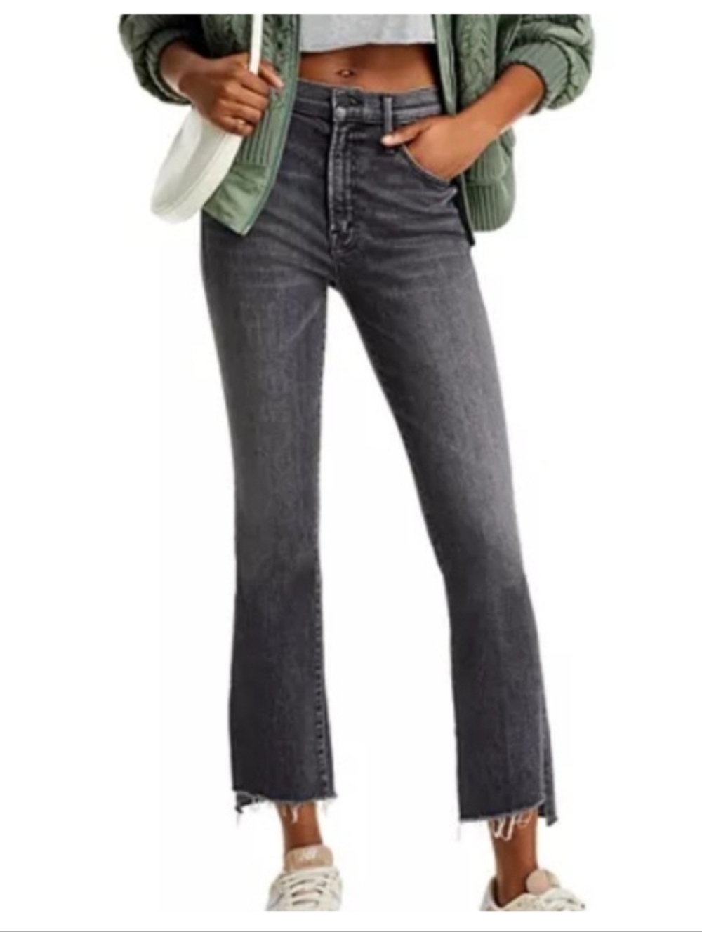 Mother The Insider crop fray Sz 28 (Grey)
